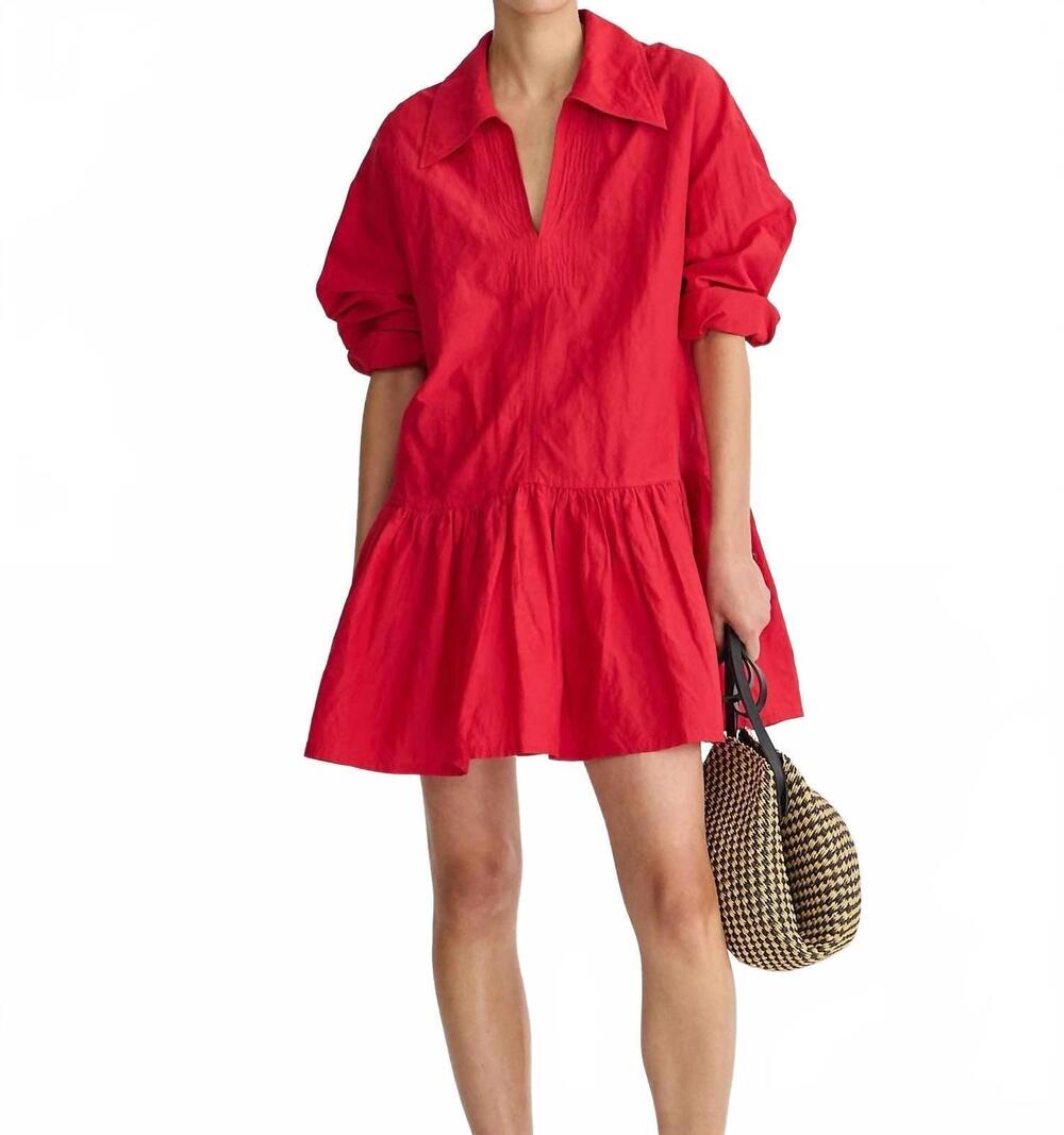 NEW APIECE APART romana mini dress in red
